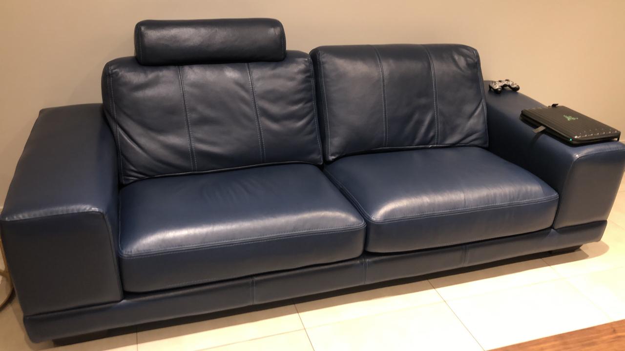 Bakos Brothers 3 Seater Leather Couch Furniture Household