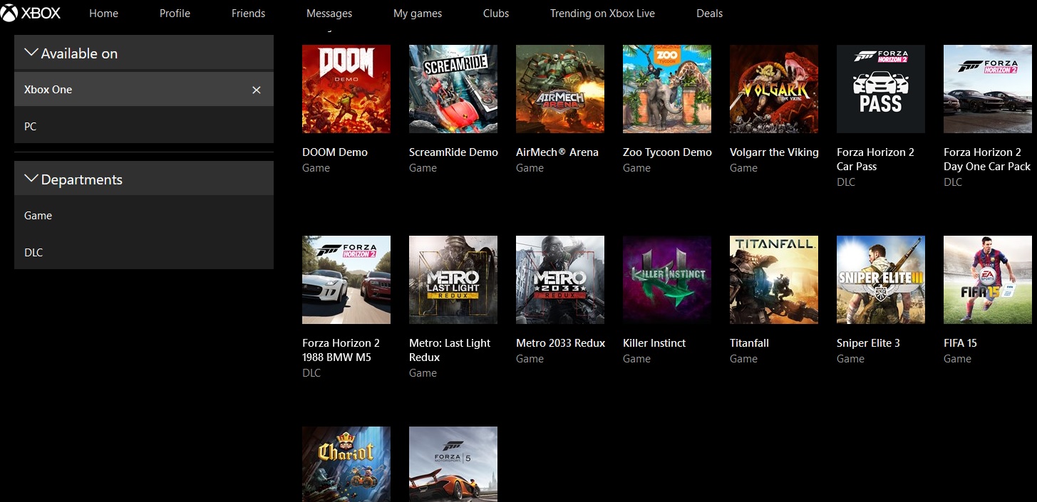 Old Xbox One Account Games Carbonite